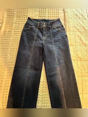 High-Rise Wide-Leg Jeans in Dark Indigo